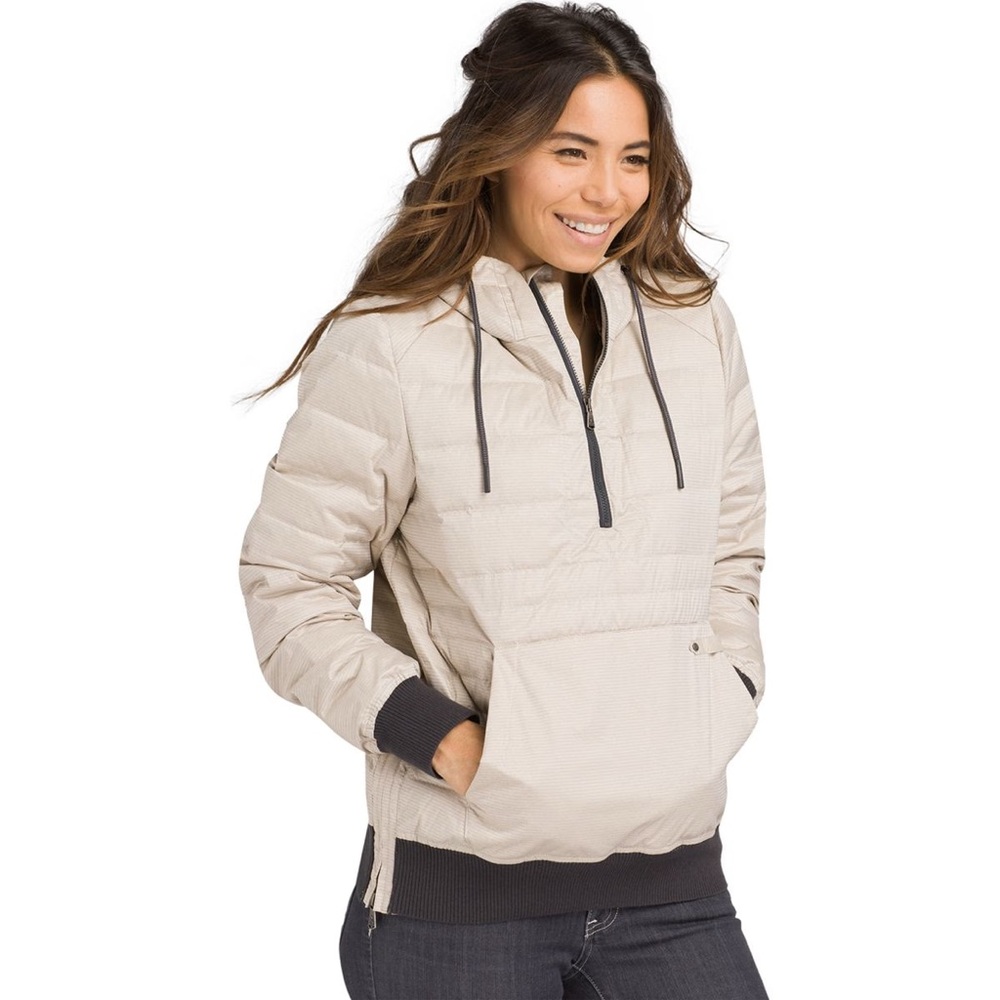 NWOT prAna Pyx Down Pullover Jacket - Cream/Navy
